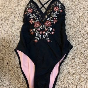 black one piece bathing suit